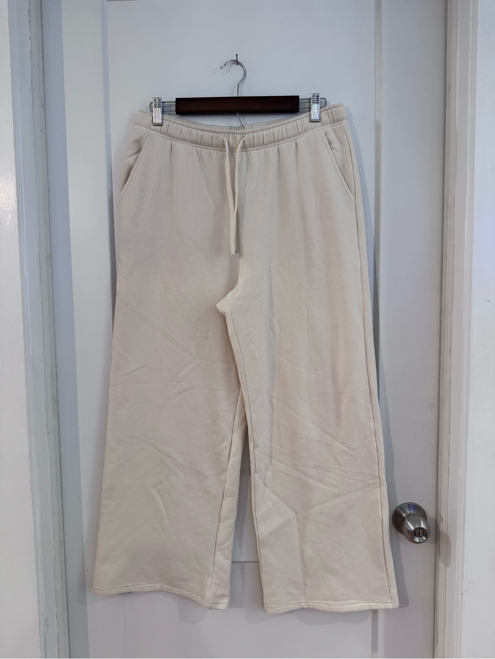 Auden Cream Wide Leg Sweatpants